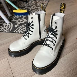 White Dr. Marten platform boots